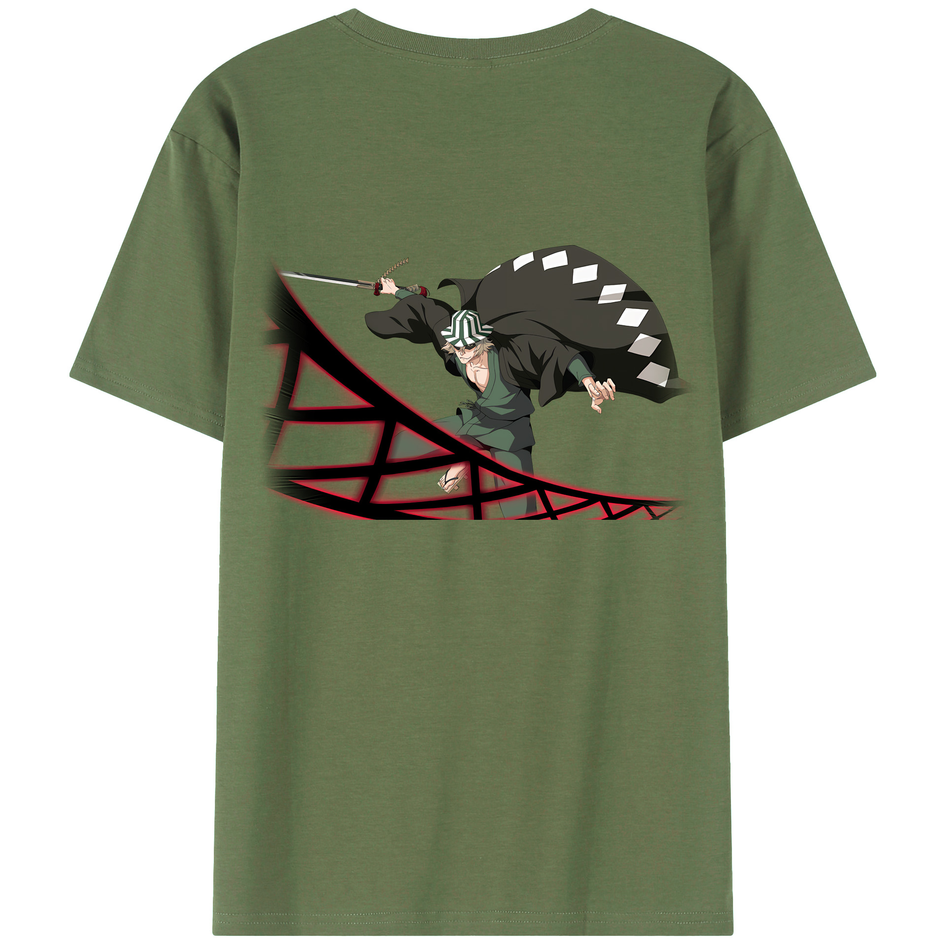 （画像用） "ブリーチ 浦原 喜助（うらはら きすけ） BLEACH Urahara Kisuke " 綿100％ メンズ半袖Tシャツ（バックプリント） 通気性